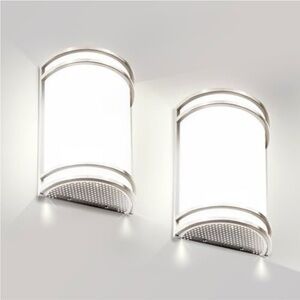 Modern White Wall Sconces - Pair